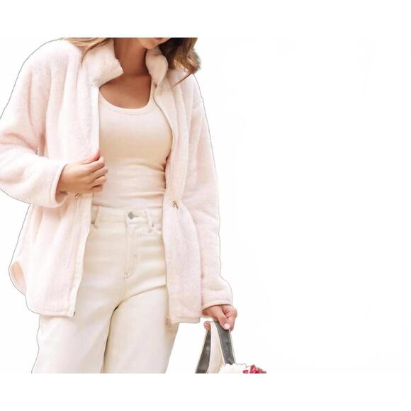 NEW SOFTIES dream plush zip jacket in almond - Picture 2 of 4
